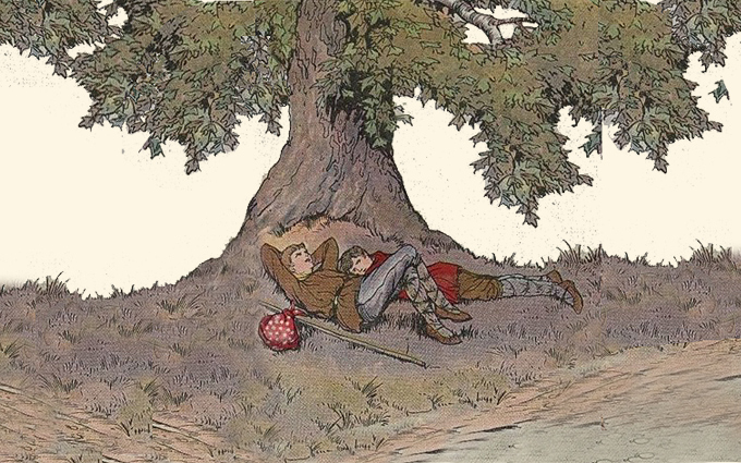 Fábulas de Esopo Ilustradas - Os Dois Viajantes e a Árvore Fábulas de Esopo Ilustradas - Os Dois Viajantes e a Árvore